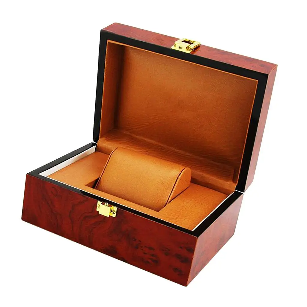Rectangle Wristwatch Display Showcase Red Portable Watch Case