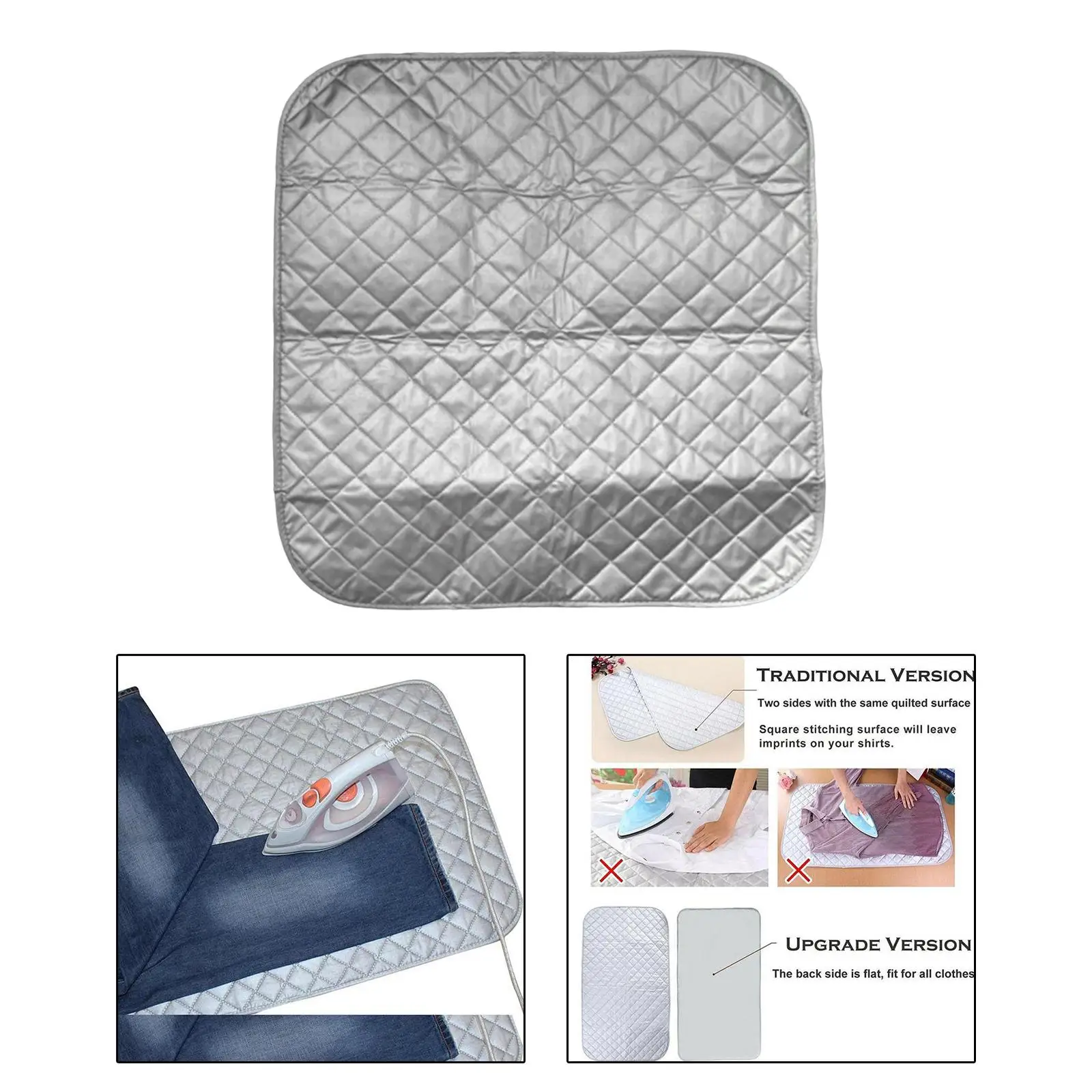 Travel Ironing Mat Foldable Portable Heat Pad Cover Ironing Blanket Heat Resistant for Dorm Travel Countertop Dryer Washer
