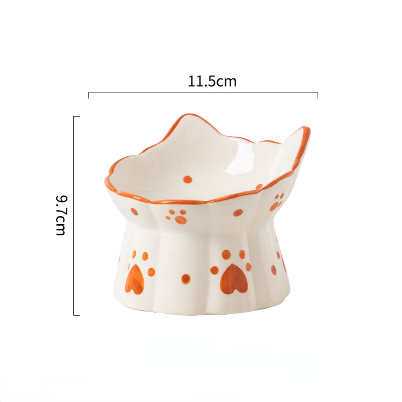 Title 3, Cat Ceramic Food Bowl Elevated Pet Drinking Eat...