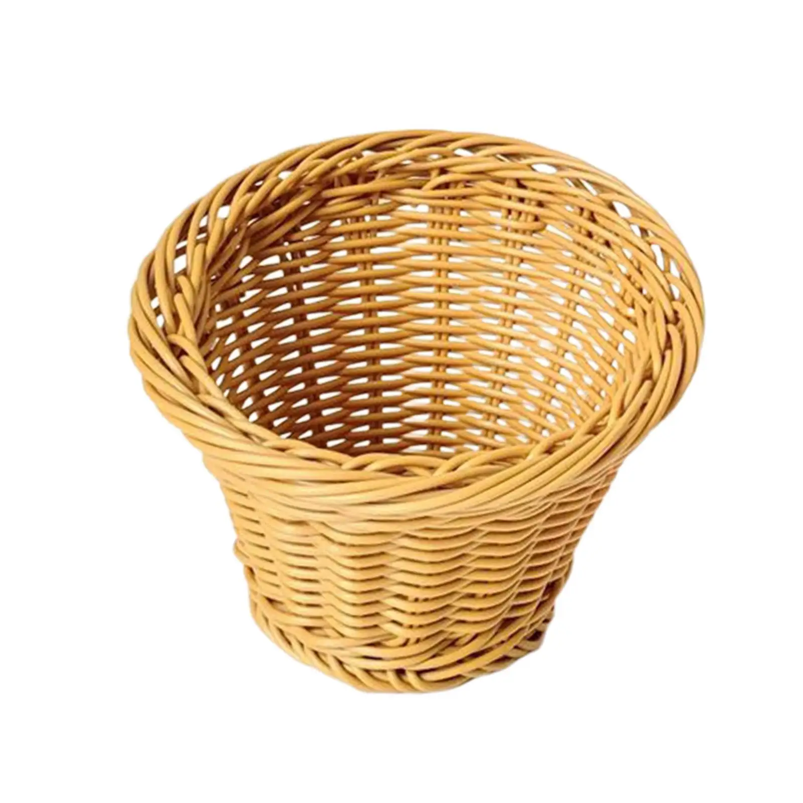 Imitation Rattan Woven Basket Bread Basket Hand Woven Snack Basket Rustic Serving Basket for Fruit Sundries Organizer Restaurant