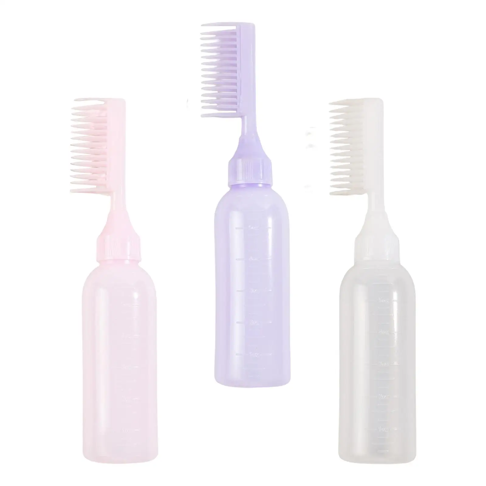 Root Comb Applicator Bottle Squeeze Bottle Hair Coloring Dyeing Dispensing Bottle Refillable Hair Dye Applicator Brush for Home