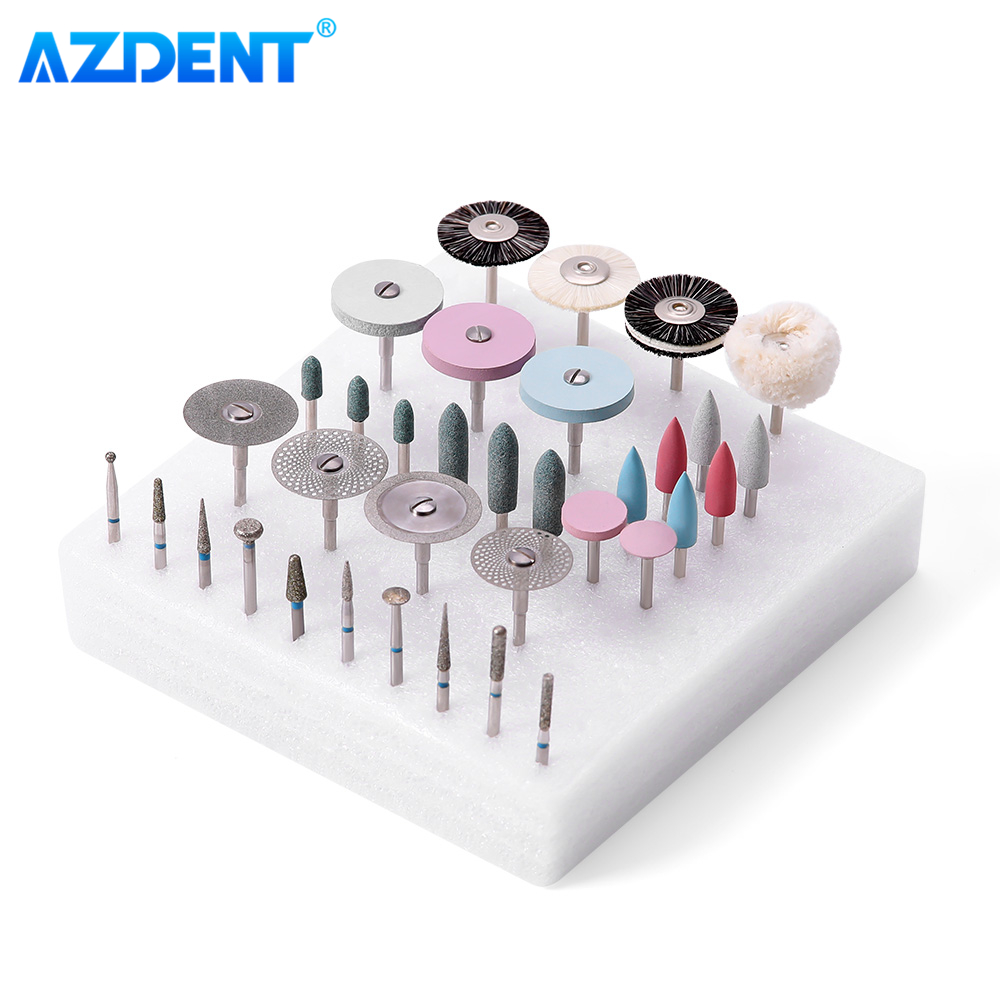 Best of AZDENT 35PCS / Set Dental Lab HP Polishing Kit 2.35mm For Grinding Ceramics Porcelain Low Speed Polisher Brushes Diamond Burs Disc Reviews & Tips