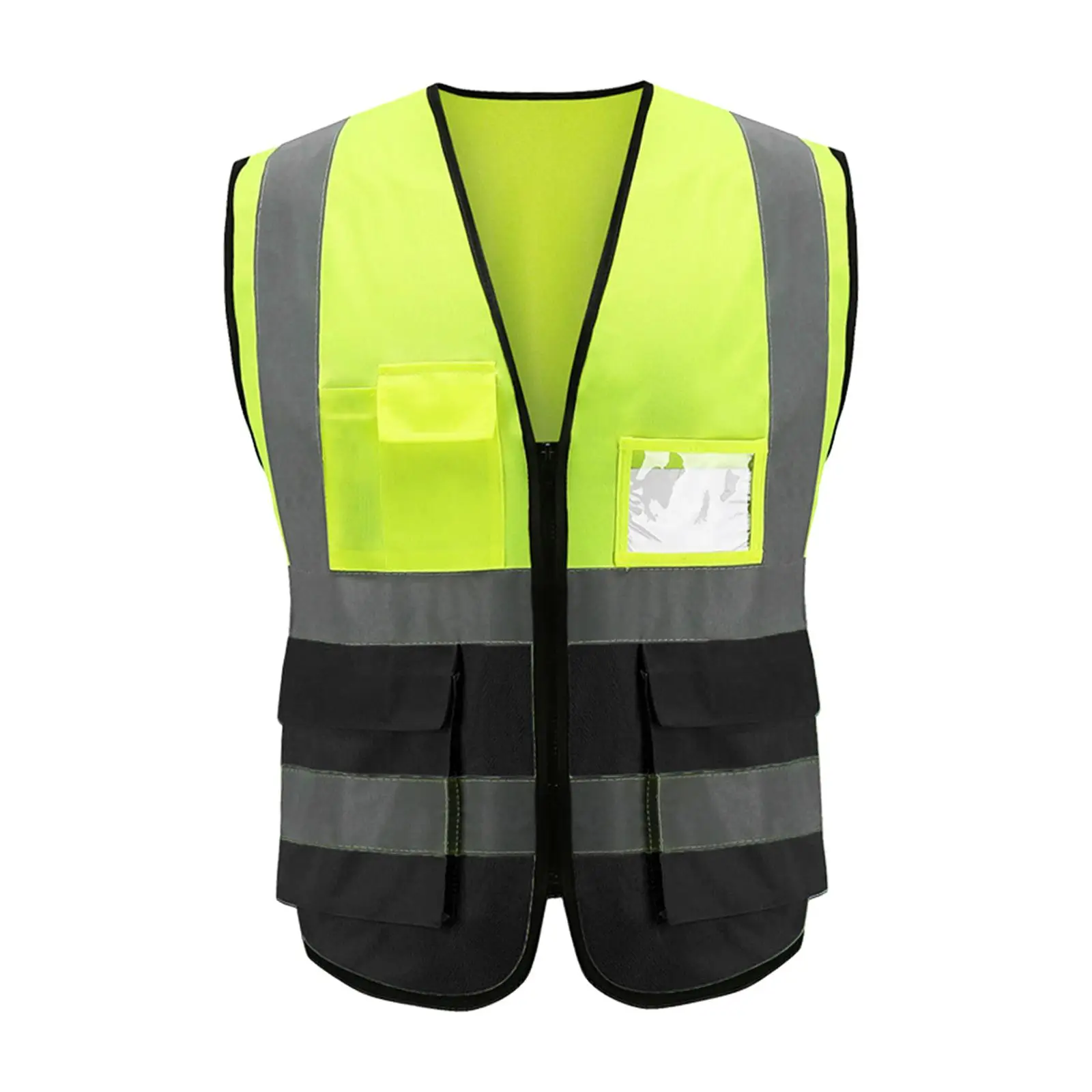 Multi Pocket Reflective Vest, with Reflective Strips Construction Gear Construction Vest for Workers Outdoor Traffic Indoor