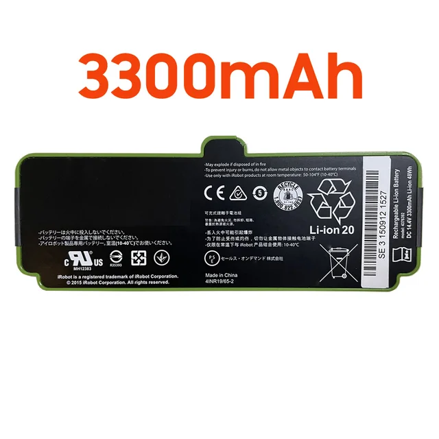 Batería iRobot de litio 1800 mAh para Roomba 500 600 700 800 900 -  Recambios Robot