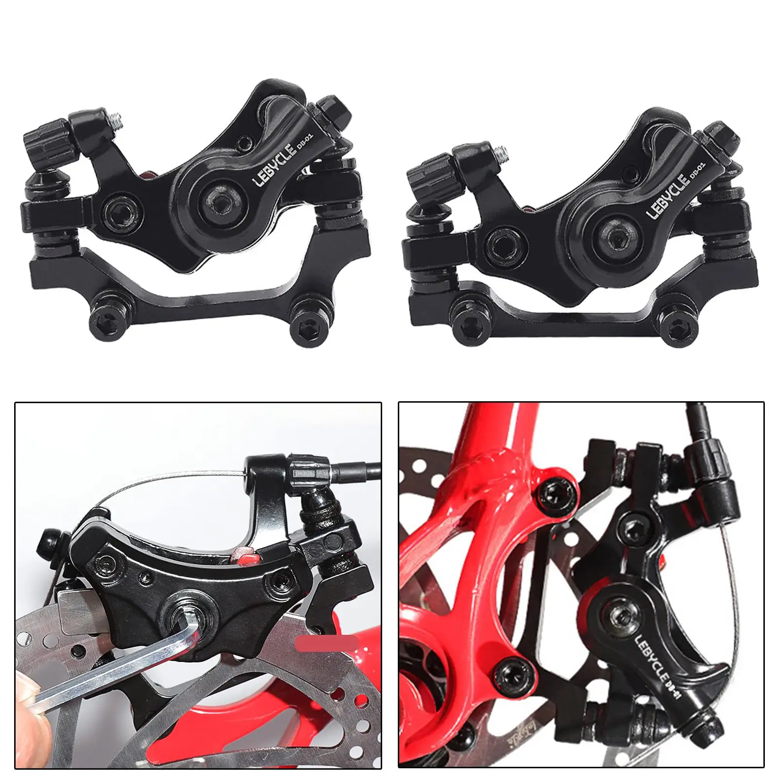 Bike Disc Brake Caliper Road Bicycle Front/Rear for 140/160/180mm Calipers