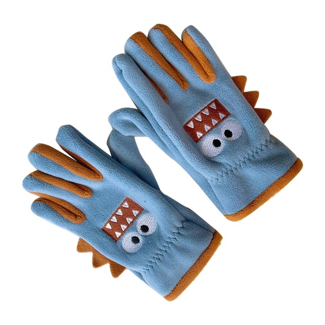 Winter Kids Fishing Gloves Cartoon Dinosaur Children Warm Fleece Waterproof  כפפות Scooter Running Cycling Outdoor Gloves - AliExpress