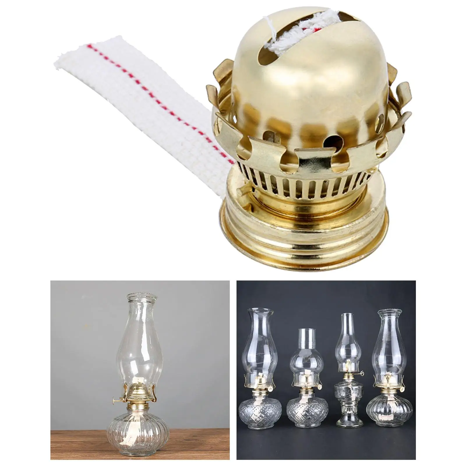  Oil Lamp Part Adjustable DIY Oil Lamp Burner Cotton Lamp Wick for Emergency  Oil Lamp Retro Oil Lamp Desktop Oil Lamps