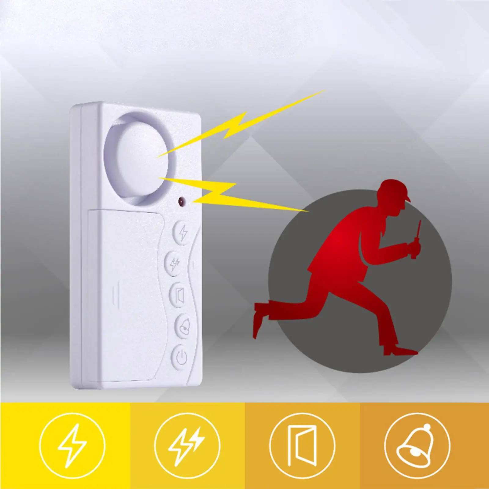 108dB Door Sensor Alarm Security Alarm Burglar 4 Working Modes Magnetic for Store House Office Cabinet Children