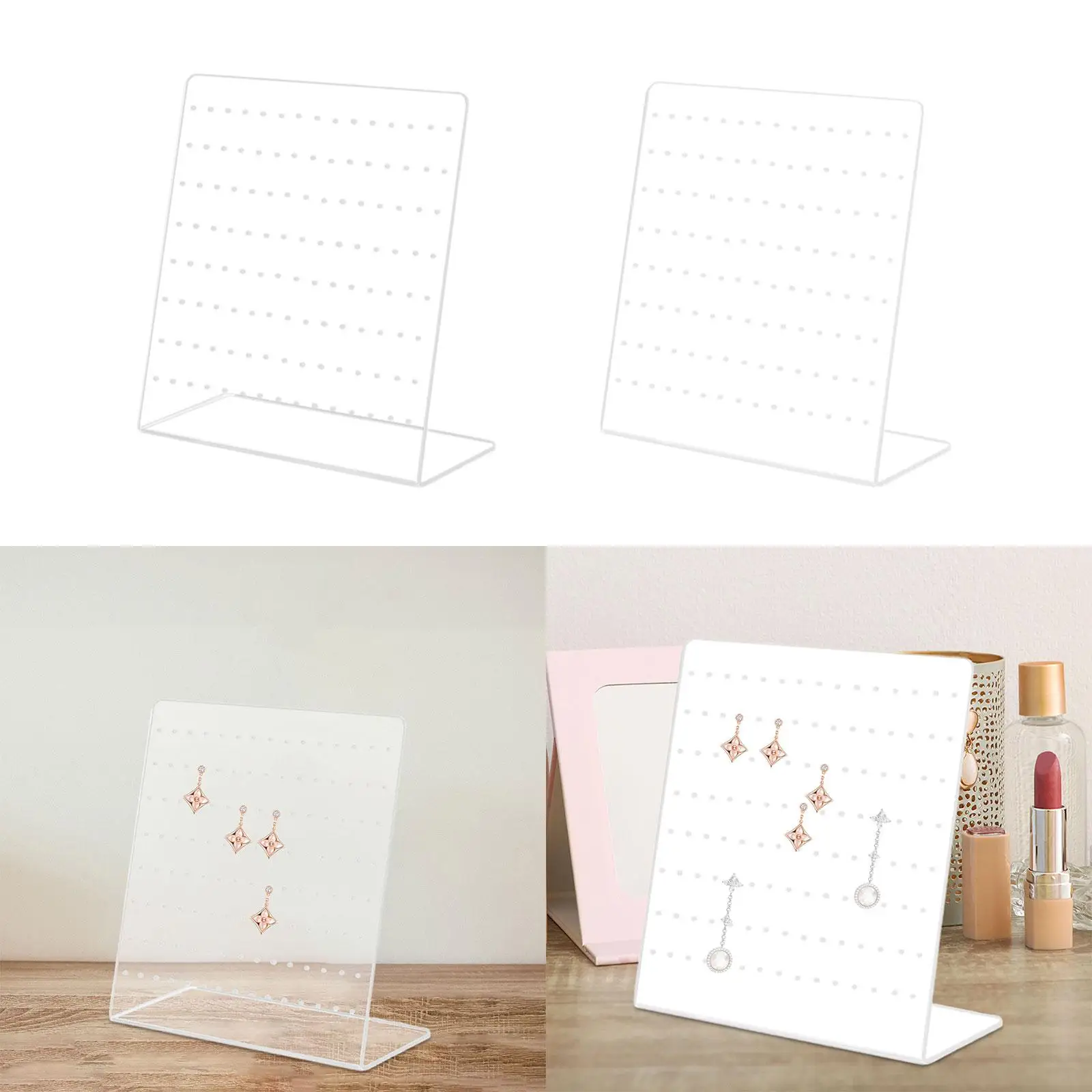 Earring Holder with 120 Holes Acrylic Jewelry Organizer Holder Earring Display Stand for Home Vanity Countertop Tabletop Shops