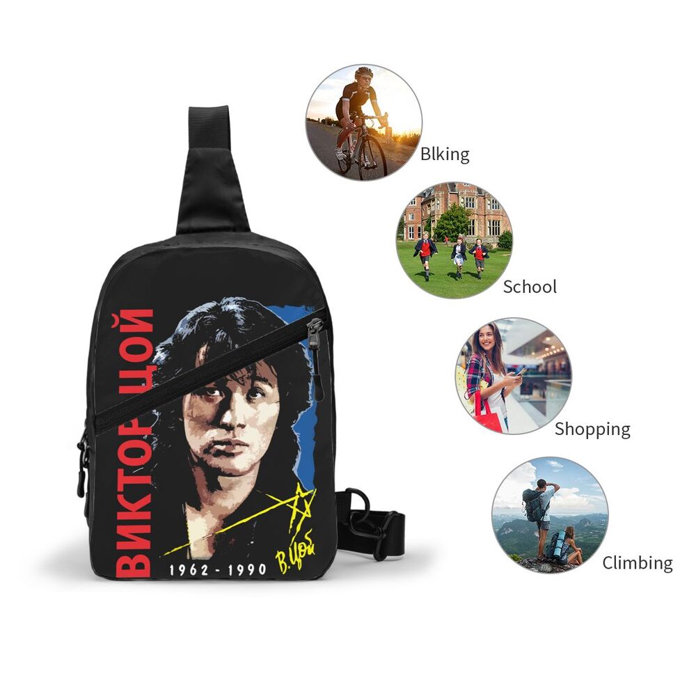 Personalizado Viktor Tsoi Sling Bag Homens Moda