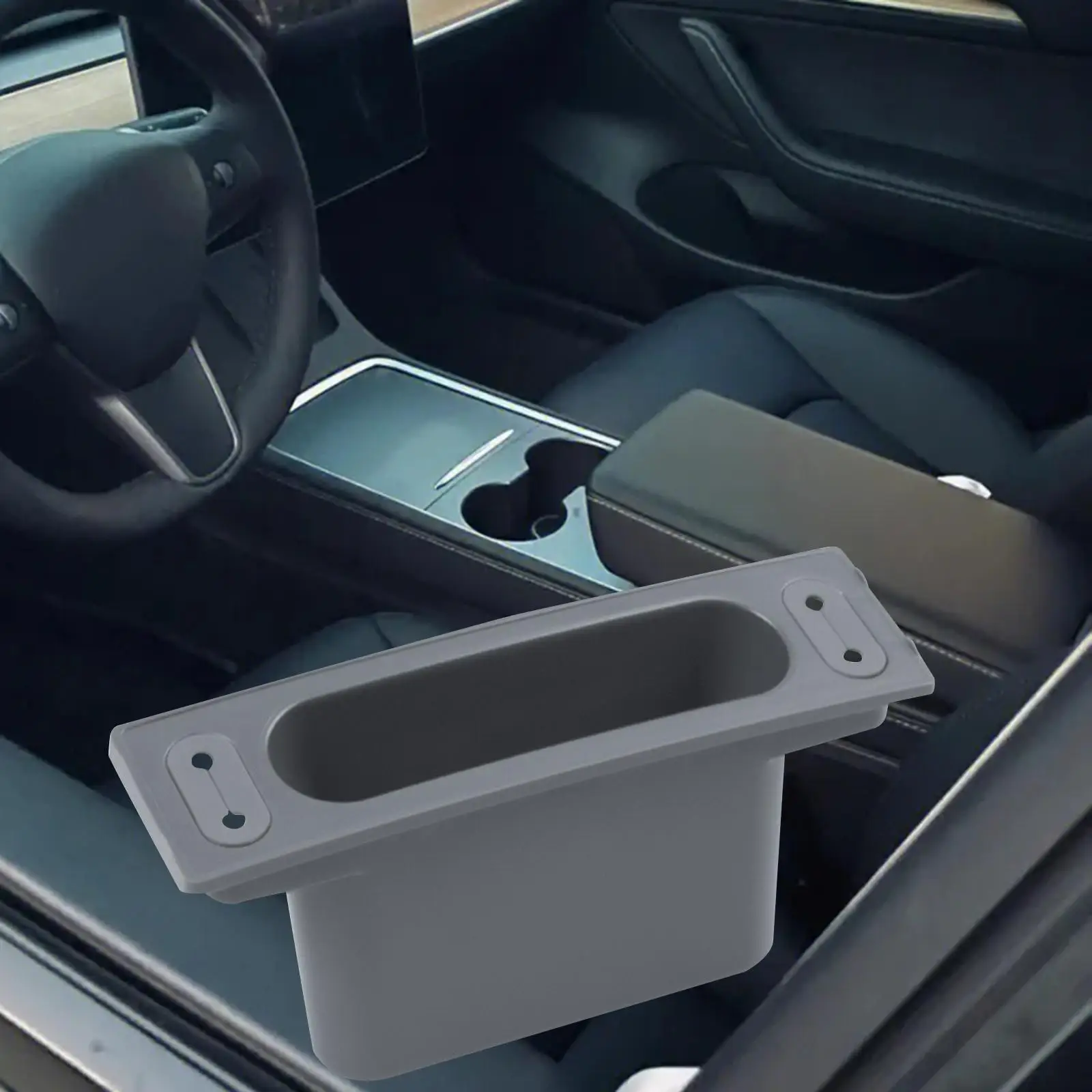 Center Console Phone Organizer Container Grey for Tesla Model 3 Y