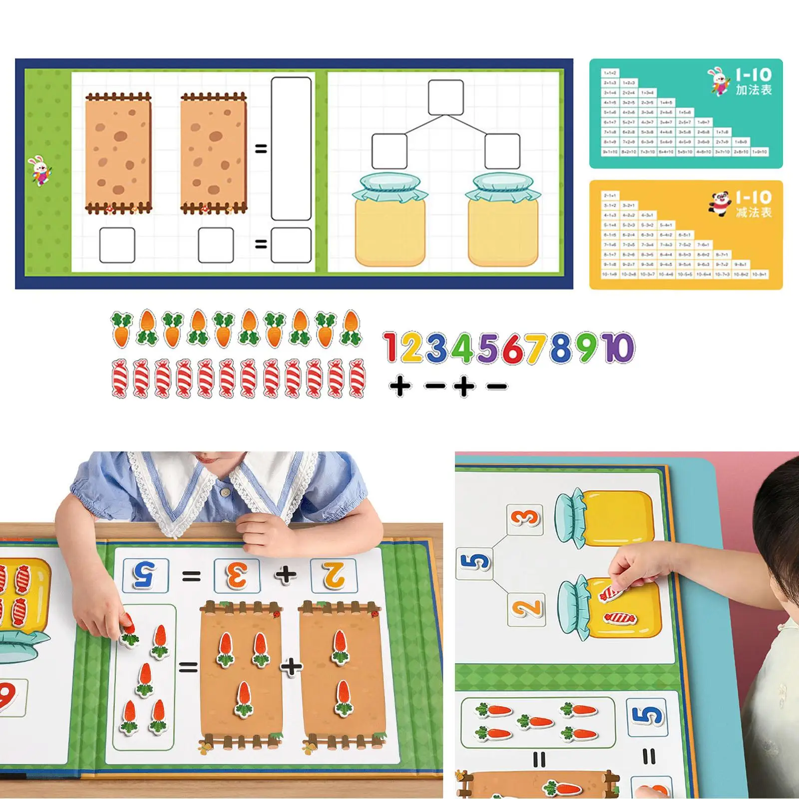 Wooden Mathematics Parent Child Interactive Toys Counting Game Teaching Material Addition and Subtraction Game
