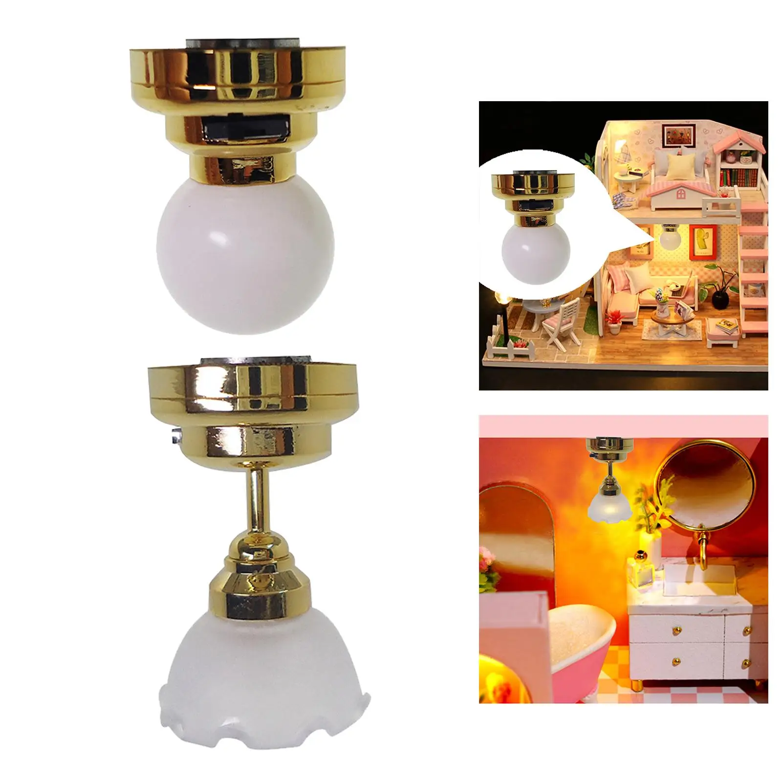 1:12 Dollhouse Ceiling LED Lamp Simulation for Dollhouse Dining Room Decor