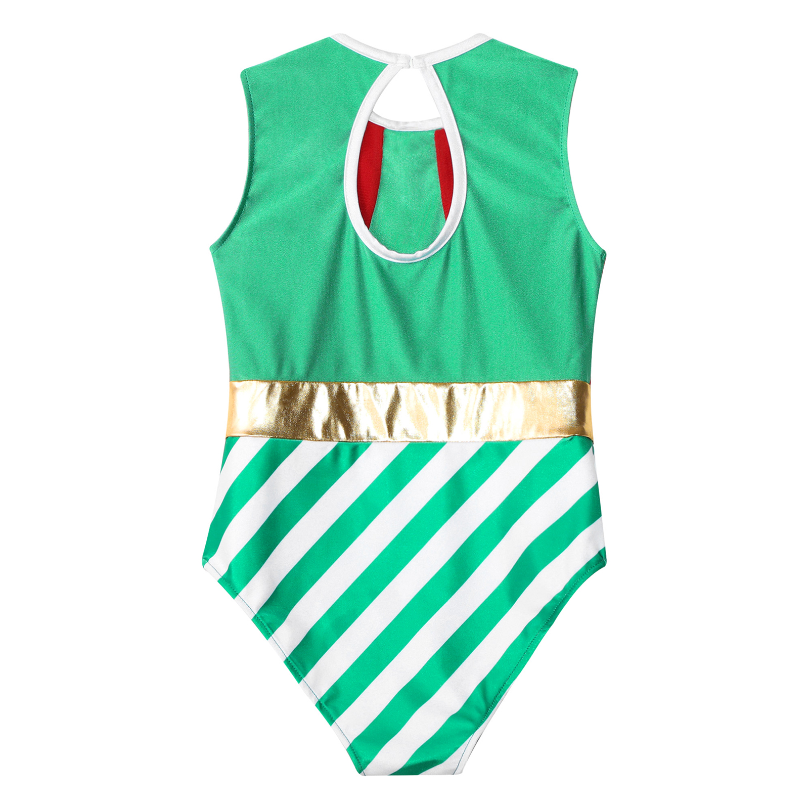 Kinder Mädchen Weihnachten Elf Santa Kostüm Langarm Streifen Gymnastik Trikot Ballett Tanz Overall Weihnachten Neujahr Party Tanz kleidung – Detail 27
