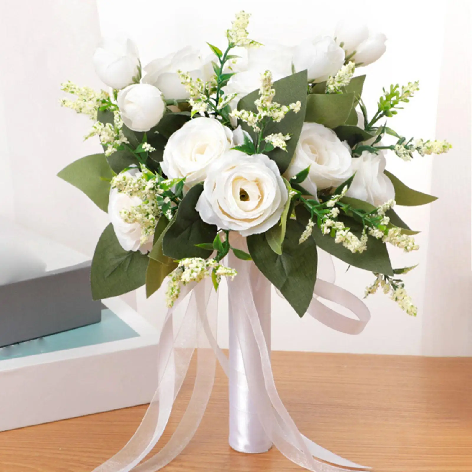 Artificial Bridal Wedding Bouquets Rose Flower Floral Silk Cloth Artificial Flowers for Home Outdoor party