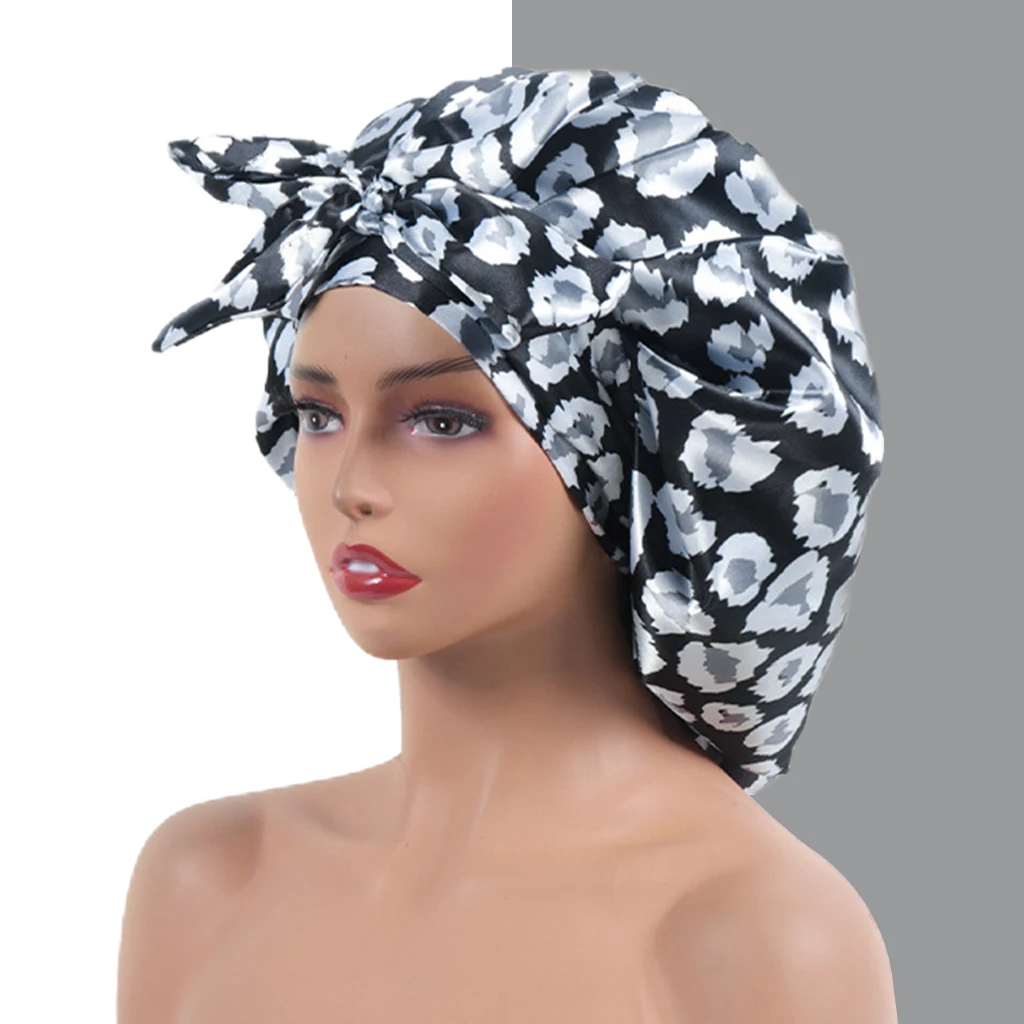 Women Bonnet Hat Bowknot Sleeping Hat Salon Hair Cover Chemo Hat Shower Hat
