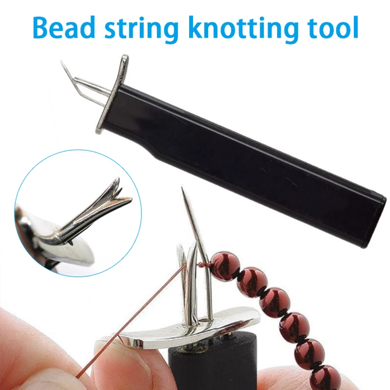 rug hooking needles Beading Knotting Tools Secure Metal Beading Needles for Beads Pearls Threader Jewelry Making Tools Pins Black Knitting Needles needle arts and crafts