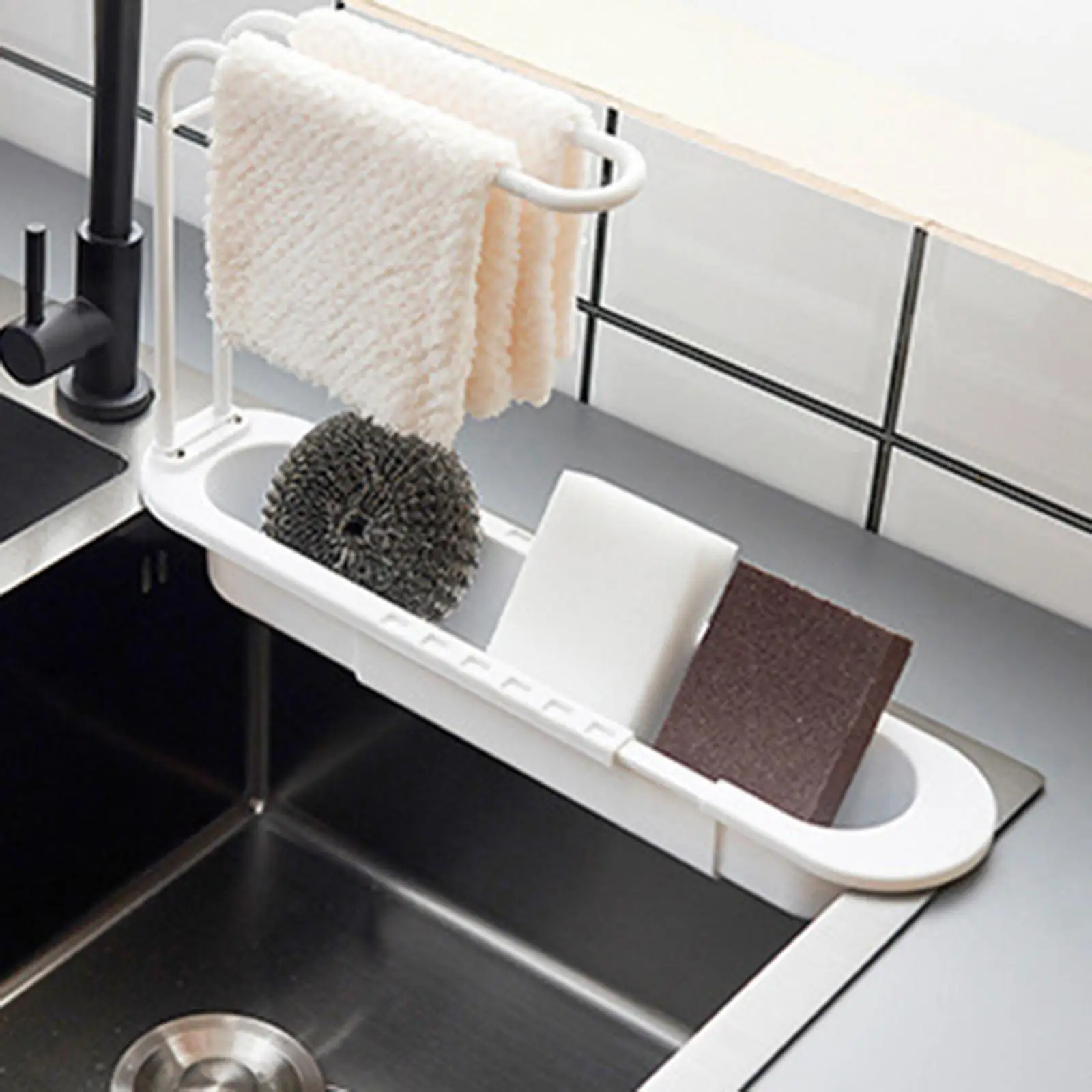 Kitchen Sink  Holder with Dish Cloth Hanger wel Rack Kitchen