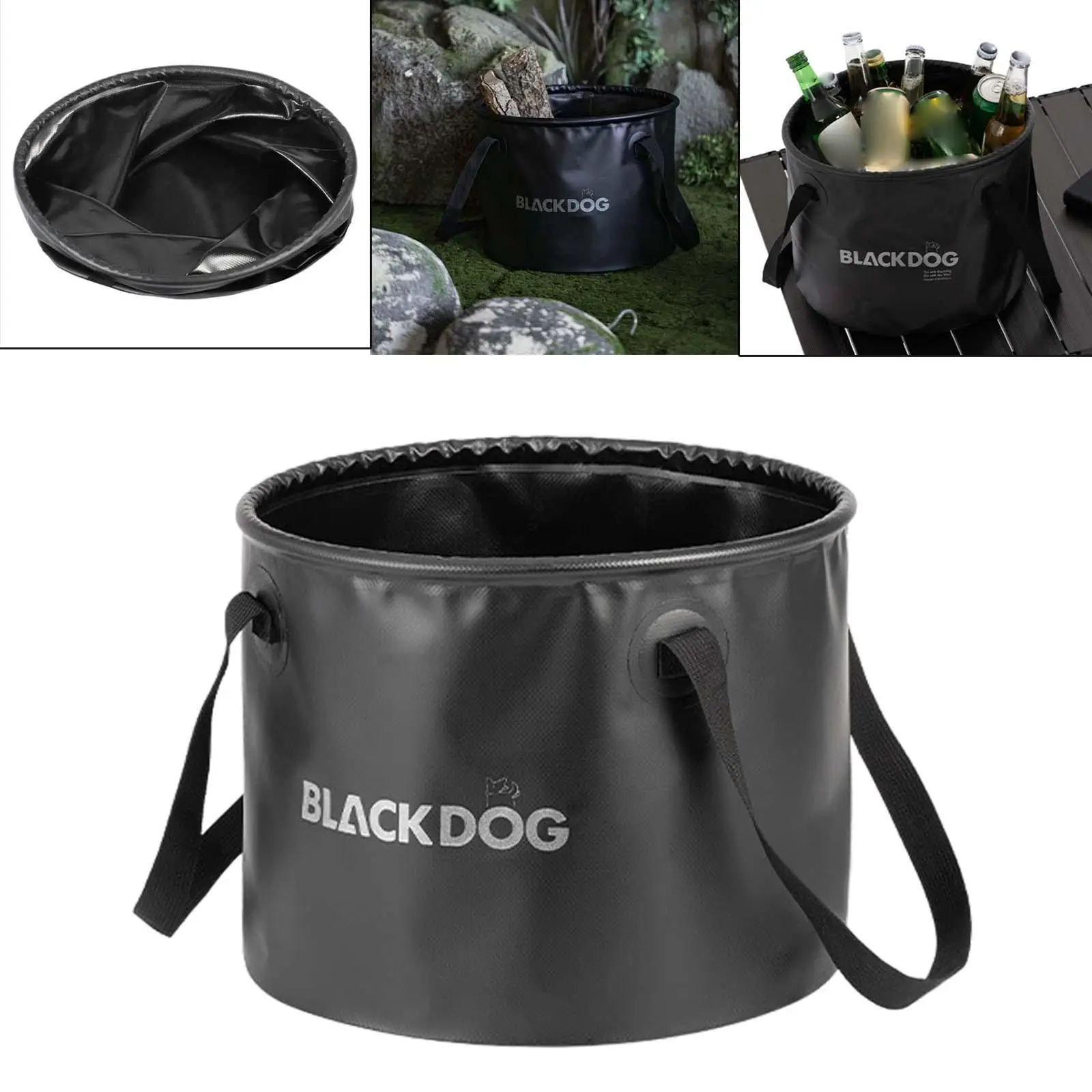 Foldable Round Bucket with Handle Portable 20L Mesh Container for Traveling