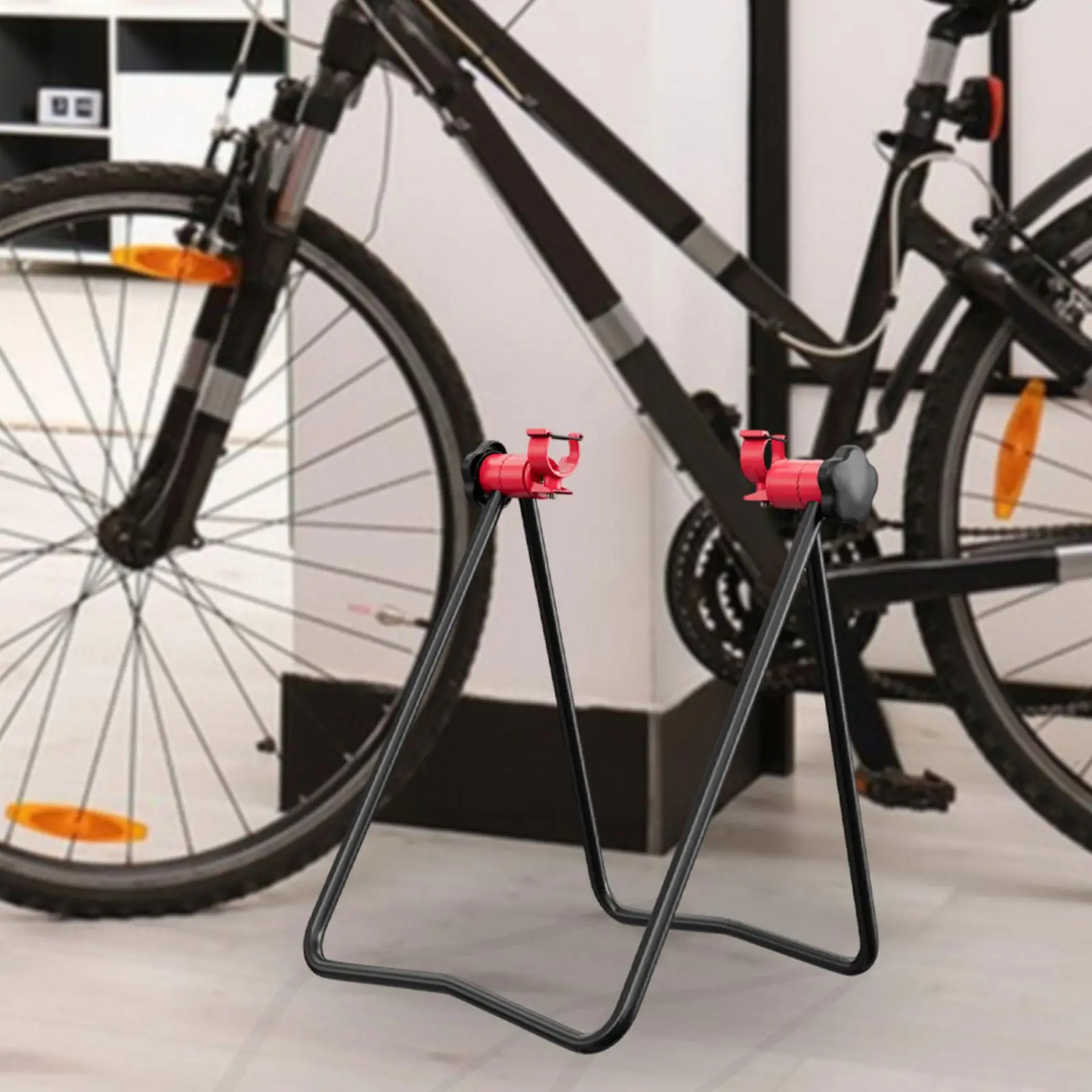 Mountain Road Bike Triangular Vertical Parking Folding Rack 360 Degree Rotating Bike Holder for Mountain Road Bike Foldable Bike