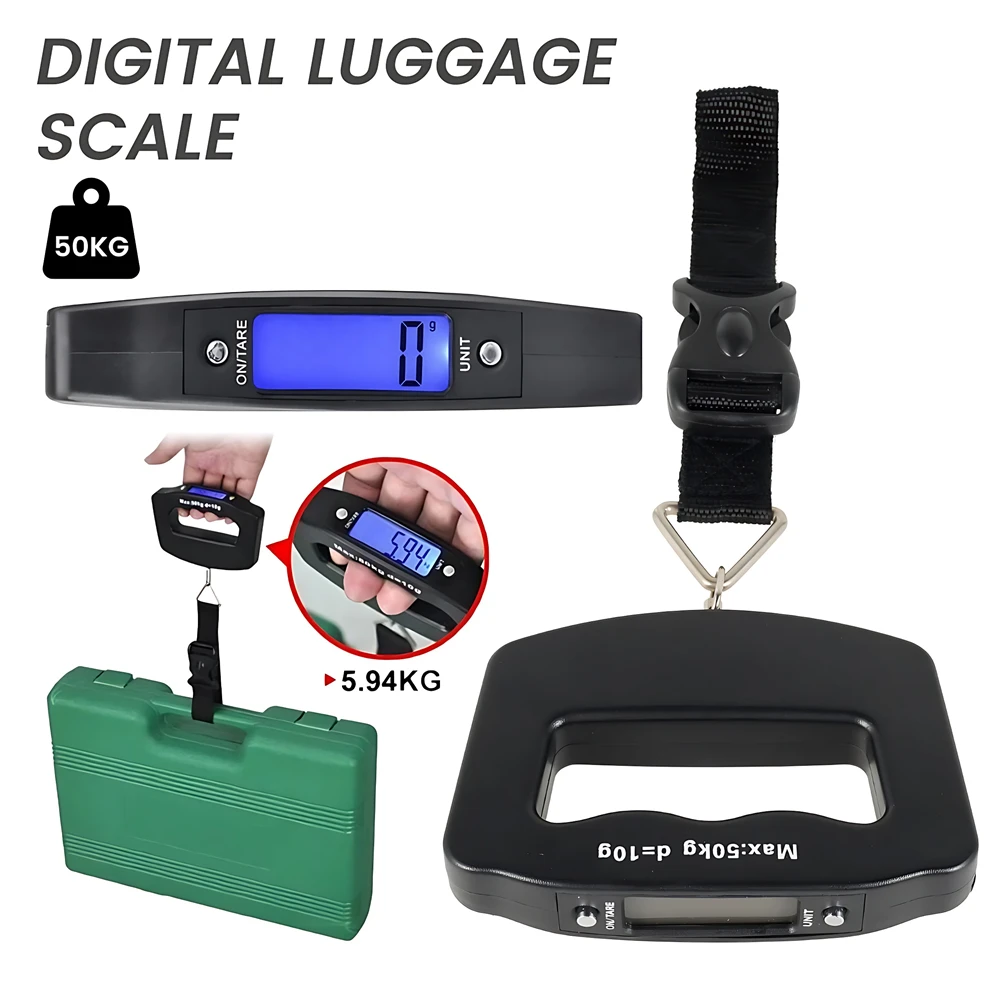 Title 2, 50kg Digital Luggage Scale Portable Suitcase Sc...