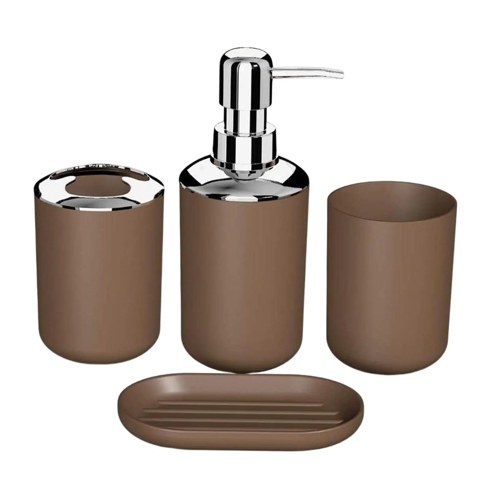 4 Pieces Bathroom Accessories Set & Soap Dish & Tumbler Vanity Organizer & Toothbrush Holder for Office Buildings Apartment