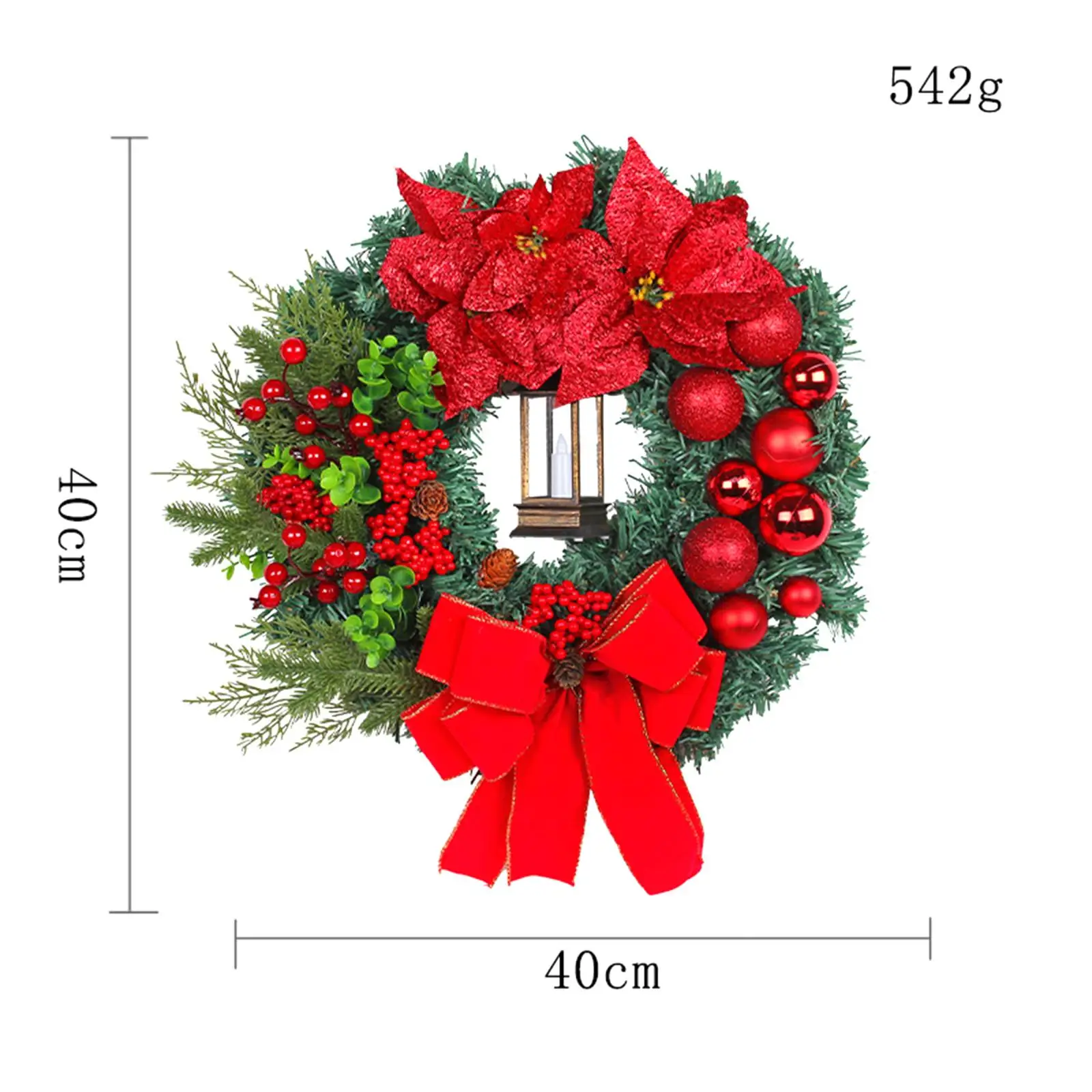 Artificial Winter Christmas Wreath Garland for Festival Window Decoration