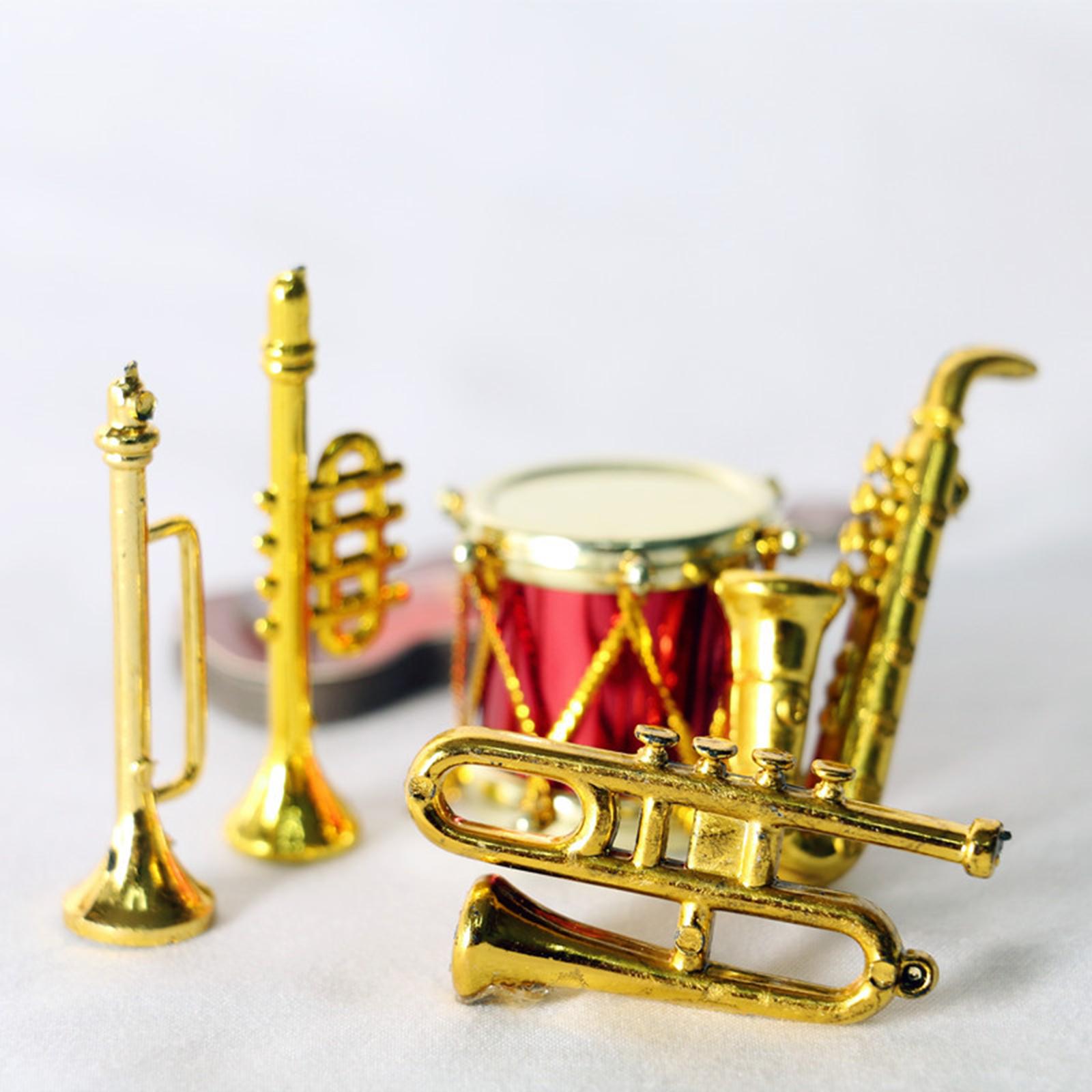 Dollhouse Musical Instrument Miniature Play Decor DIY Toys for 3-6 Years Old