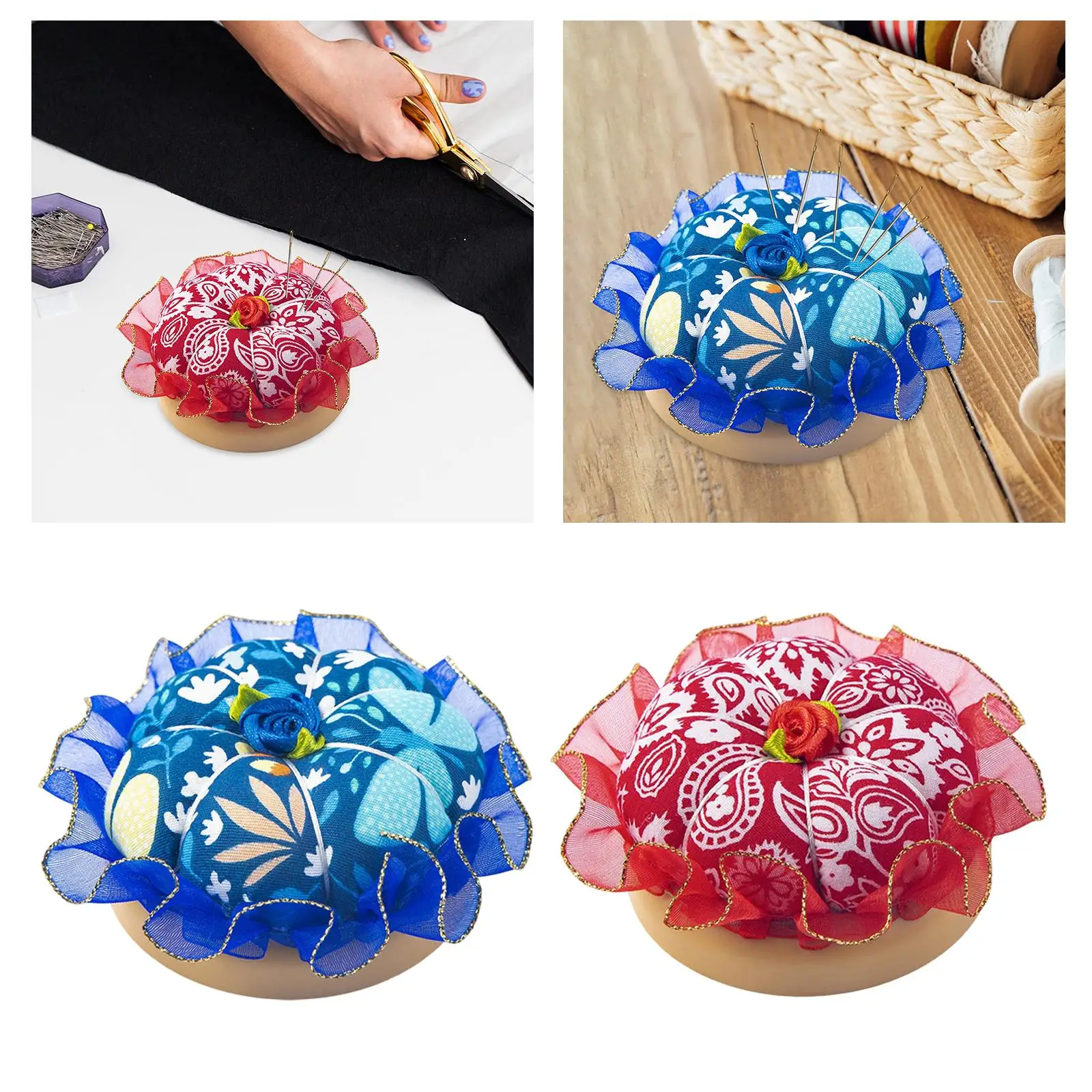 Round Pincushion Needle Pillow DIY Handcraft Tool Sewing Craft Stitch Quilting Sewing Needles Holder Sewing Accessories