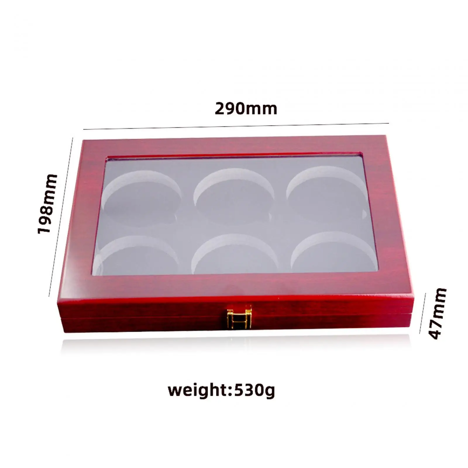 6 Holes Hockey Puck Display Case Wooden Easy to Use with Lock with Protection Door Cabinet Holder Rack Shadow Box Puck Holder