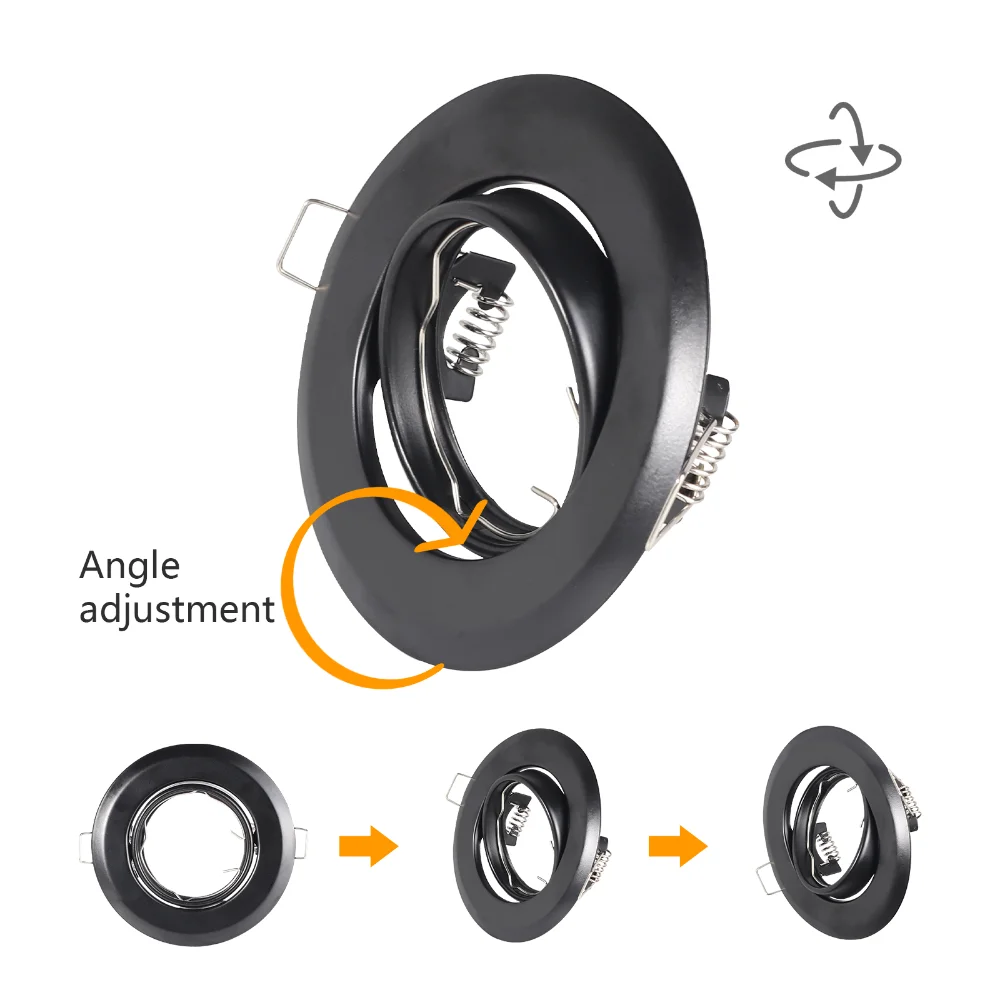 Description Picture 3 of itemLED Spotlight Frame Holder Adjustable Cut Hole 65mm Fitting Ceiling Lamp Recessed GU10 MR16 Bulb Fixture Changeable