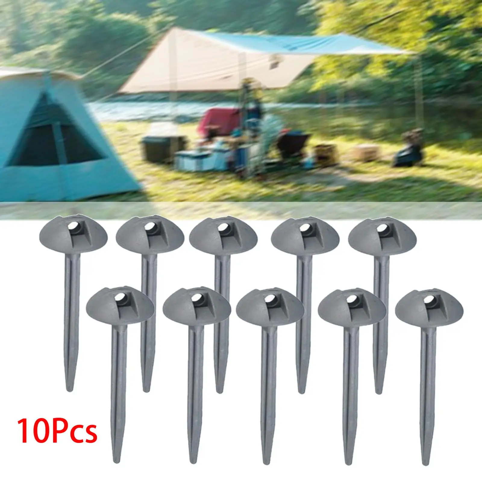 10 Pieces Tent Stakes Awning Shelter Durable Canopy Stakes Tarp Tent Pegs Portable for Beach Backyard Outdoor Tent Backpacking