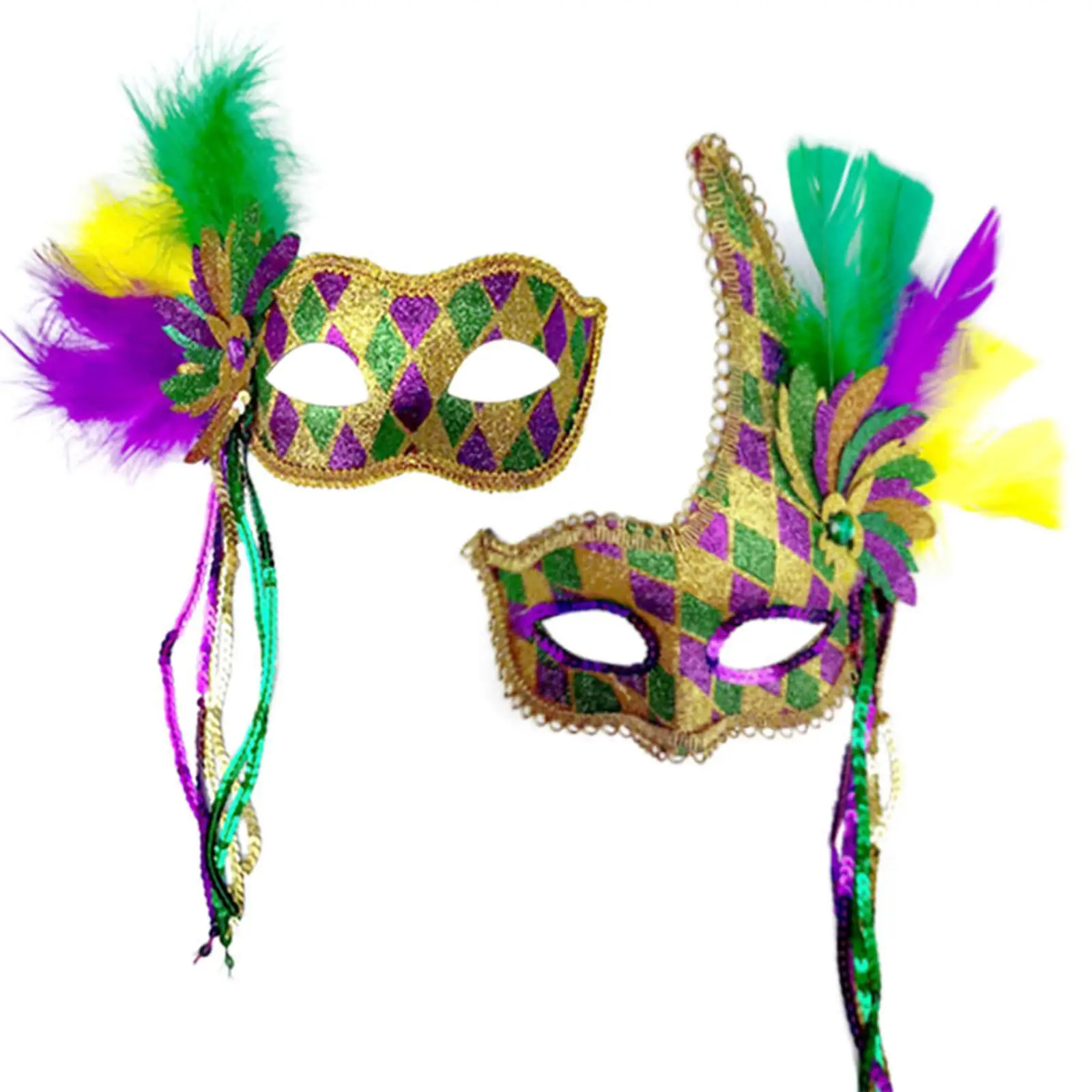 Masquerade Feather Mask Halloween Musical Comfortable Half Face Mask Costume