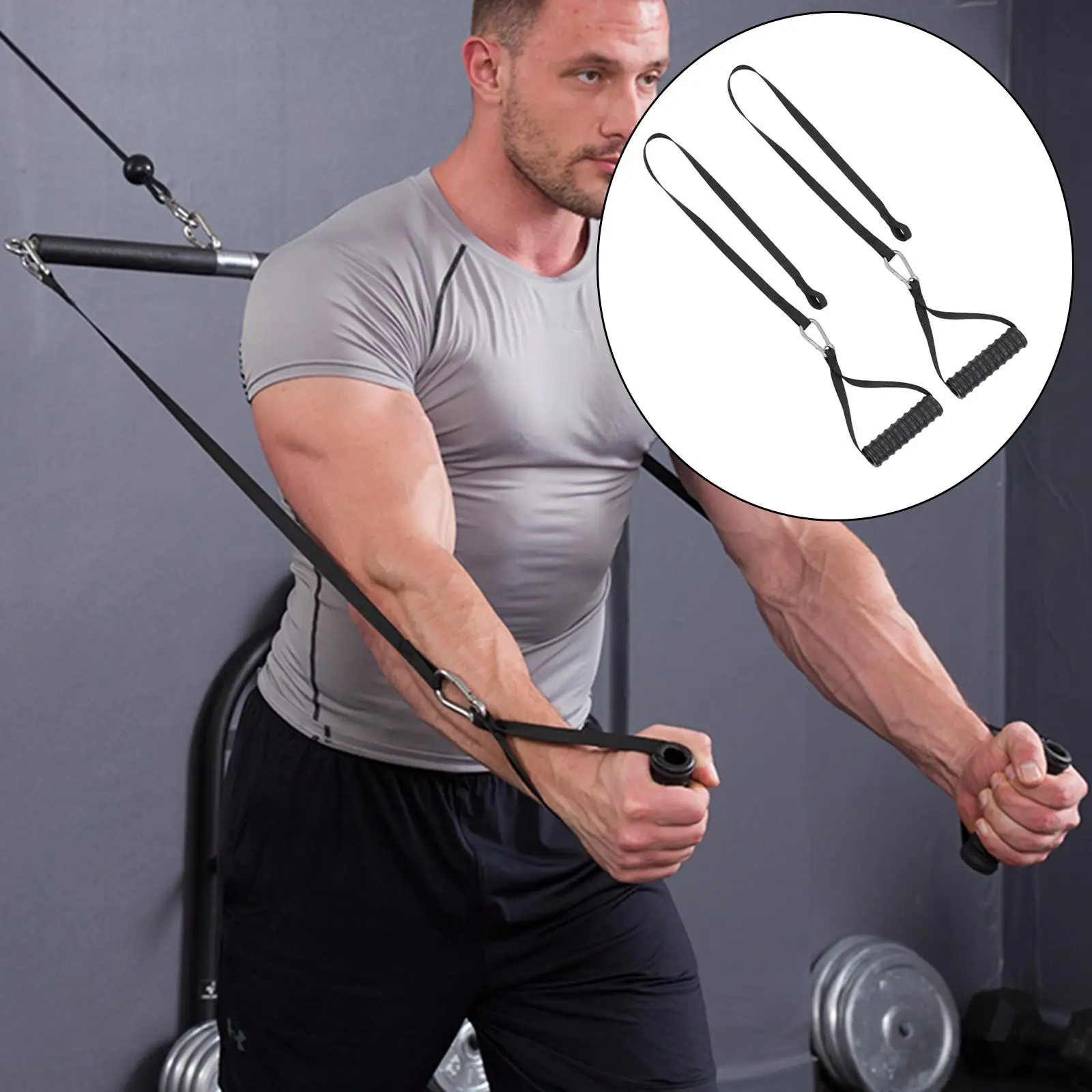 Ergonomic Triceps Rope Pull Down Handle for Push Downs for Strength Training