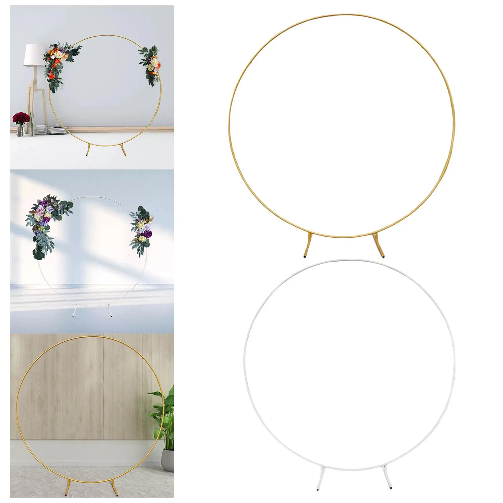Wedding Arch Balloon Arch Kit Stand 70.87inch Circle Backdrop Stand Frame Heavy Duty for Graduation Party Lawn Birthday Decor