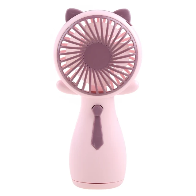 Ventilador portátil de mano, mini ventilador de refrigeración manual,  pequeño ventilador personal con orejas de gato, ventilador de dibujos  animados