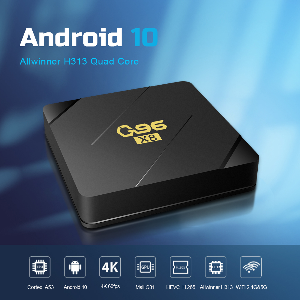 Q96 X8 Android Tv Box Allwinner H313 Global Media Player 5G WiFi UHD 4K H.  iptv Miracast Anti Shake Vulkan ES3 GPU A53 TV Box | AliExpress