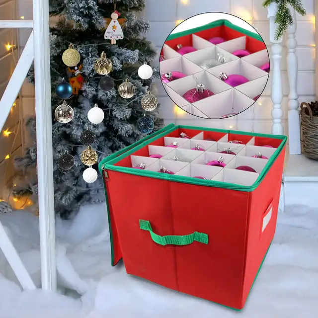 Boîte De Rangement Pour Arbre Noël Ornement Multicolore K30