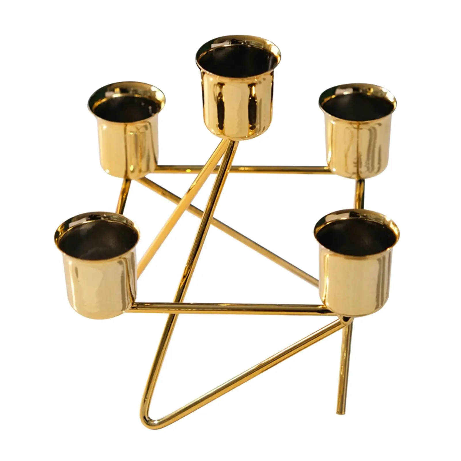 Nordic Style Wrought Iron Geometric Candle Holder Candlestick Candelabrum Rack Desktop Wedding Home Decor