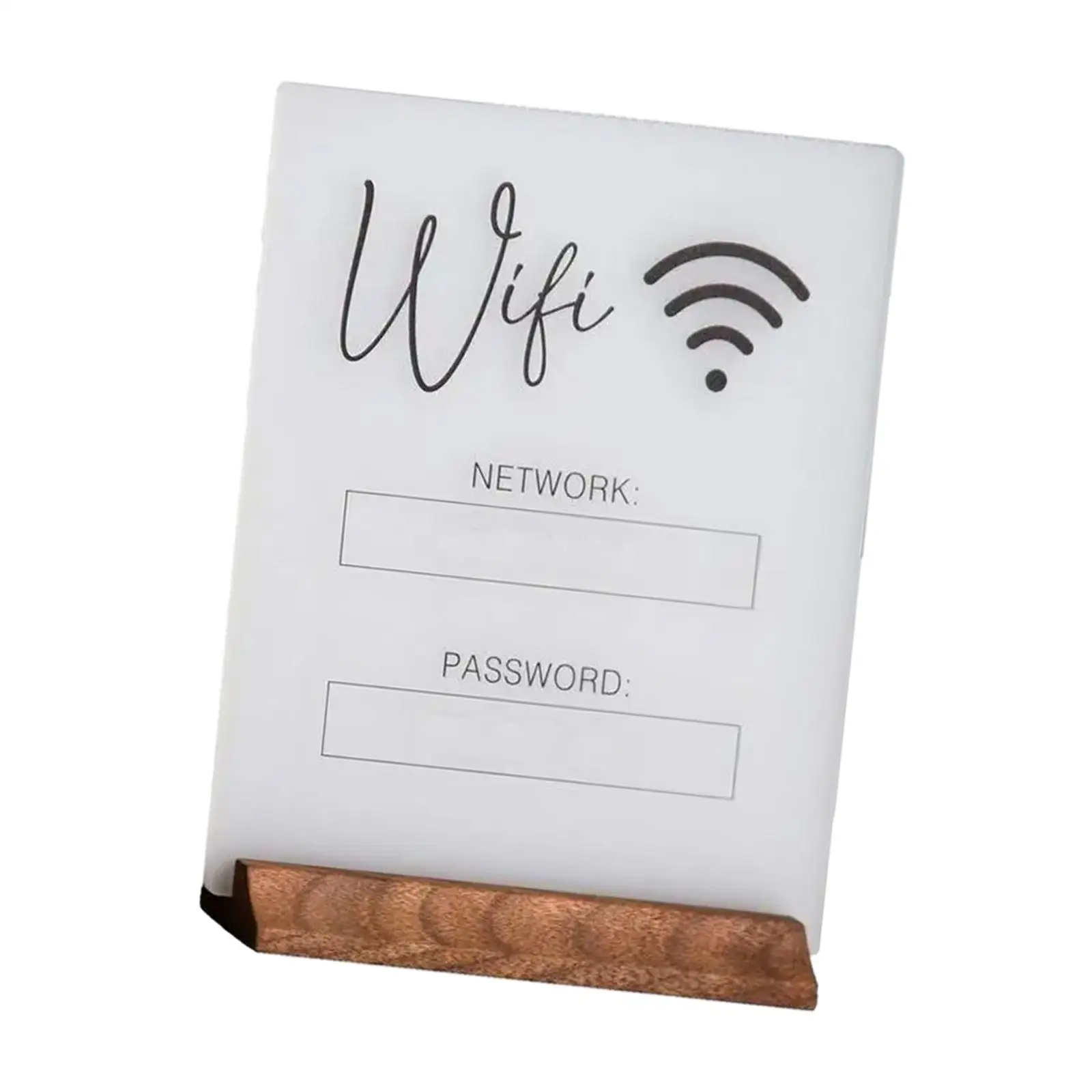 WiFi Sign Display Holder Plaque WiFi Password Sign for Office Hotel Business