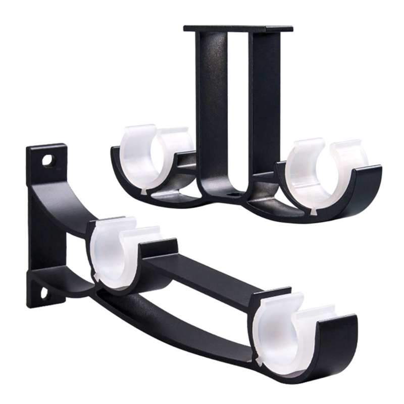 Description Picture 4 of item1pc Double Curtain Rod Brackets Window Hardware Holder Home Decor Side Top Mounted
