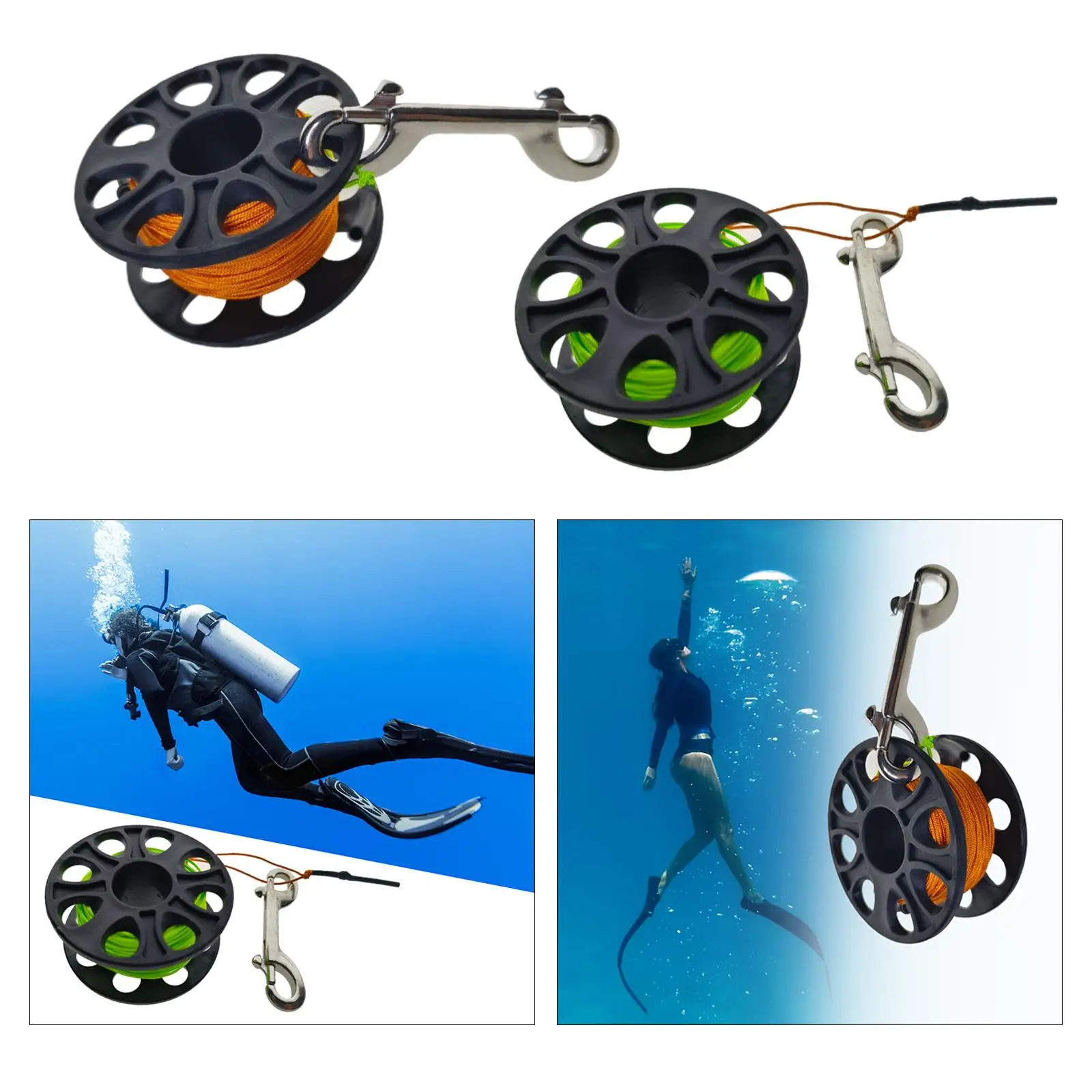 Diving Finger Reel Durable Compact Diving Finger Spool for Wreck Exploration Cave Dive Underwater Technical Diving Accessories