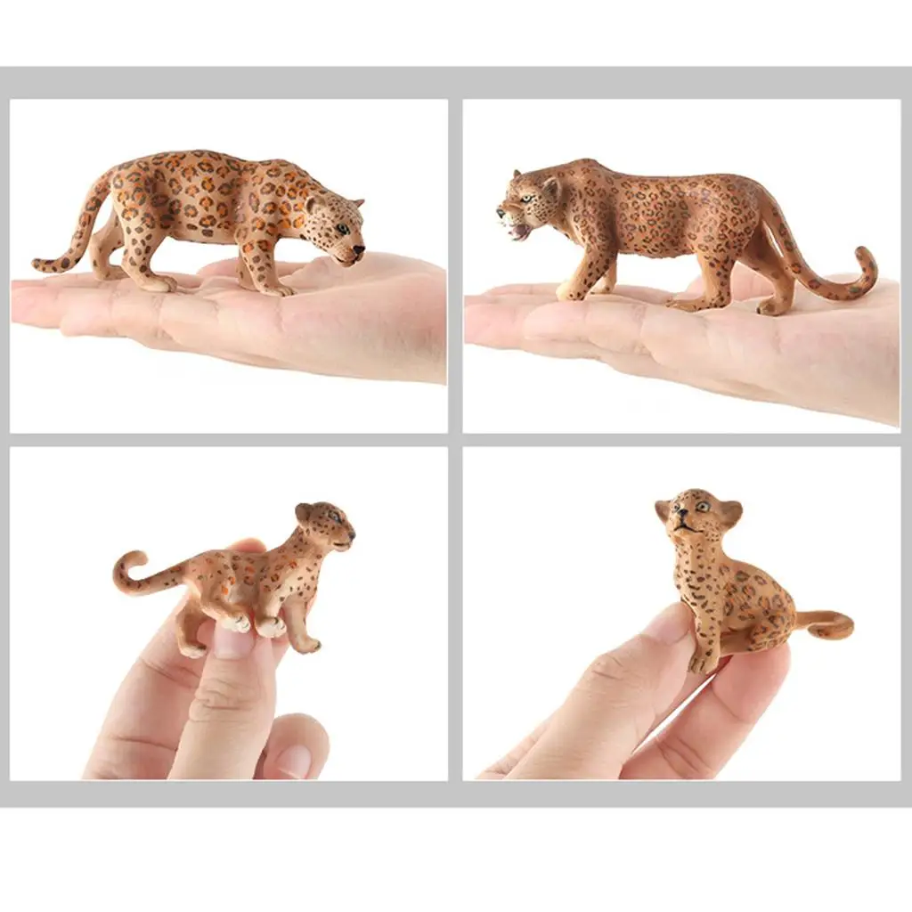 DIY Mini Wild Leopard Model Toy Office Decoration Kids Gift Collectible