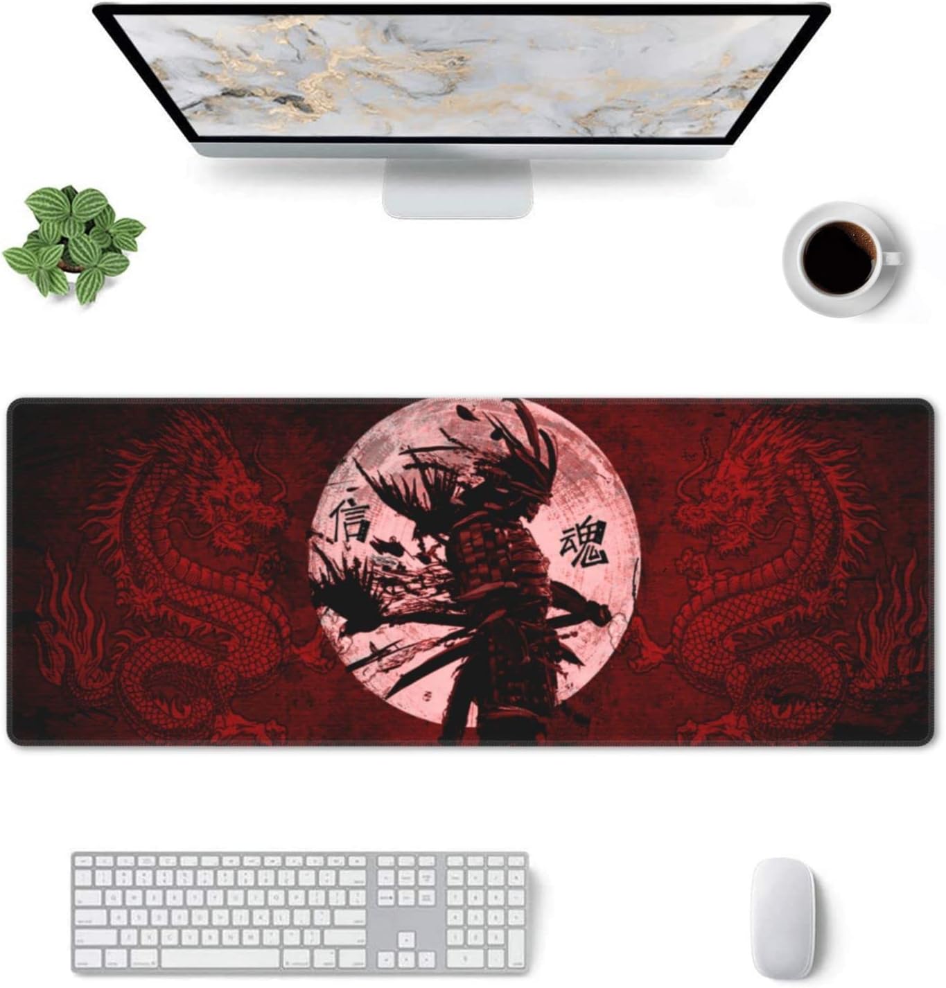 Japonês Samurai Anime Mouse Pad, Borracha Antiderrapante,