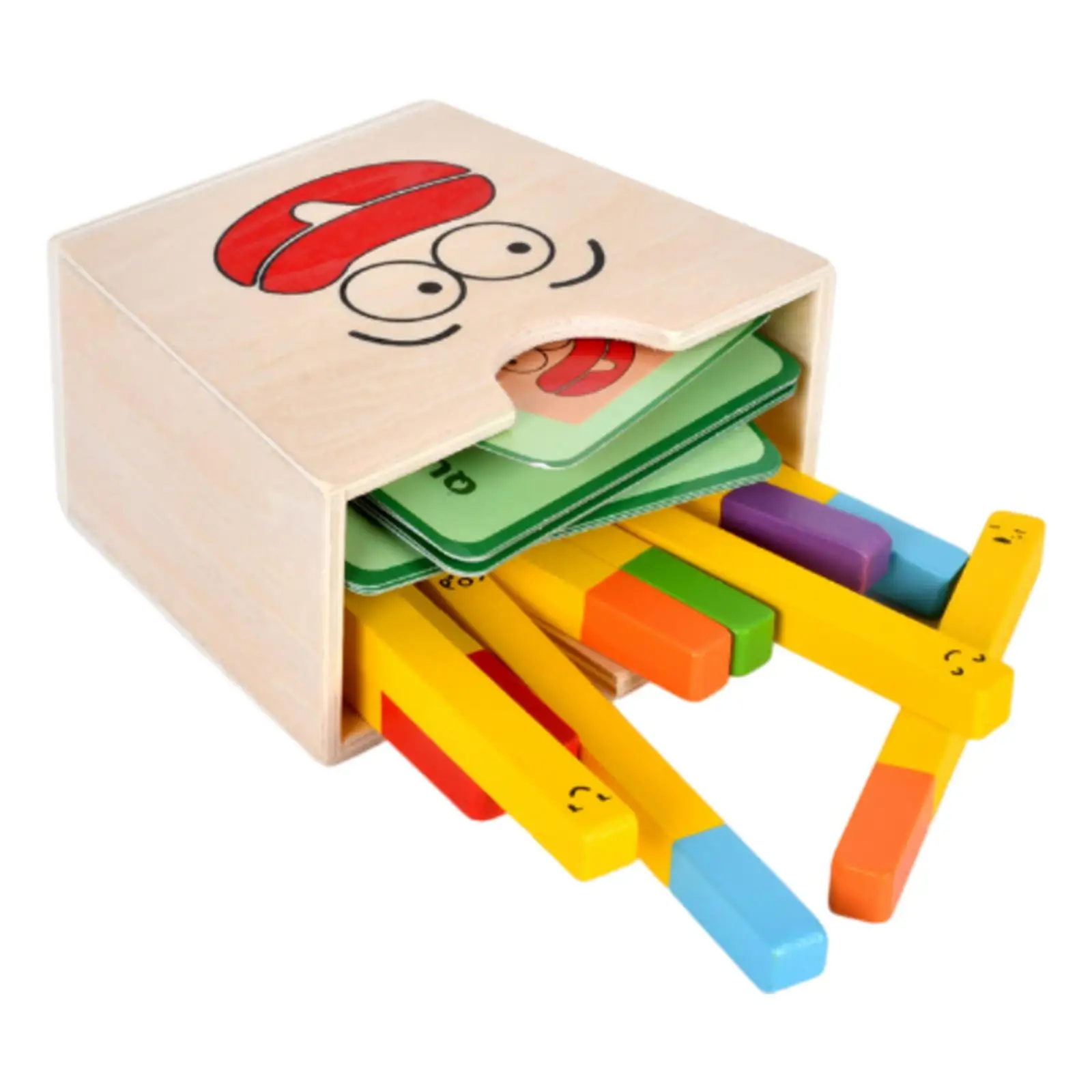 Wooden Color Sorting Game Interactive Sensory Montessori Color Sorting Matching Box for Counting Kindergarten Learning Preschool