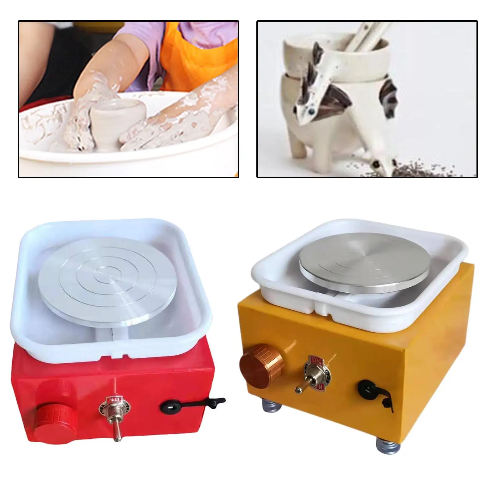 Electric Pottery Wheel Turntable Tray Clay Making Detachable Washable Basin DIY Crafts Tool Mini Machine for Adults Beginner