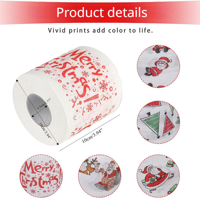 Topi Christmas Toilet Paper Santa Deep in Love Designer 1 Roll of TP