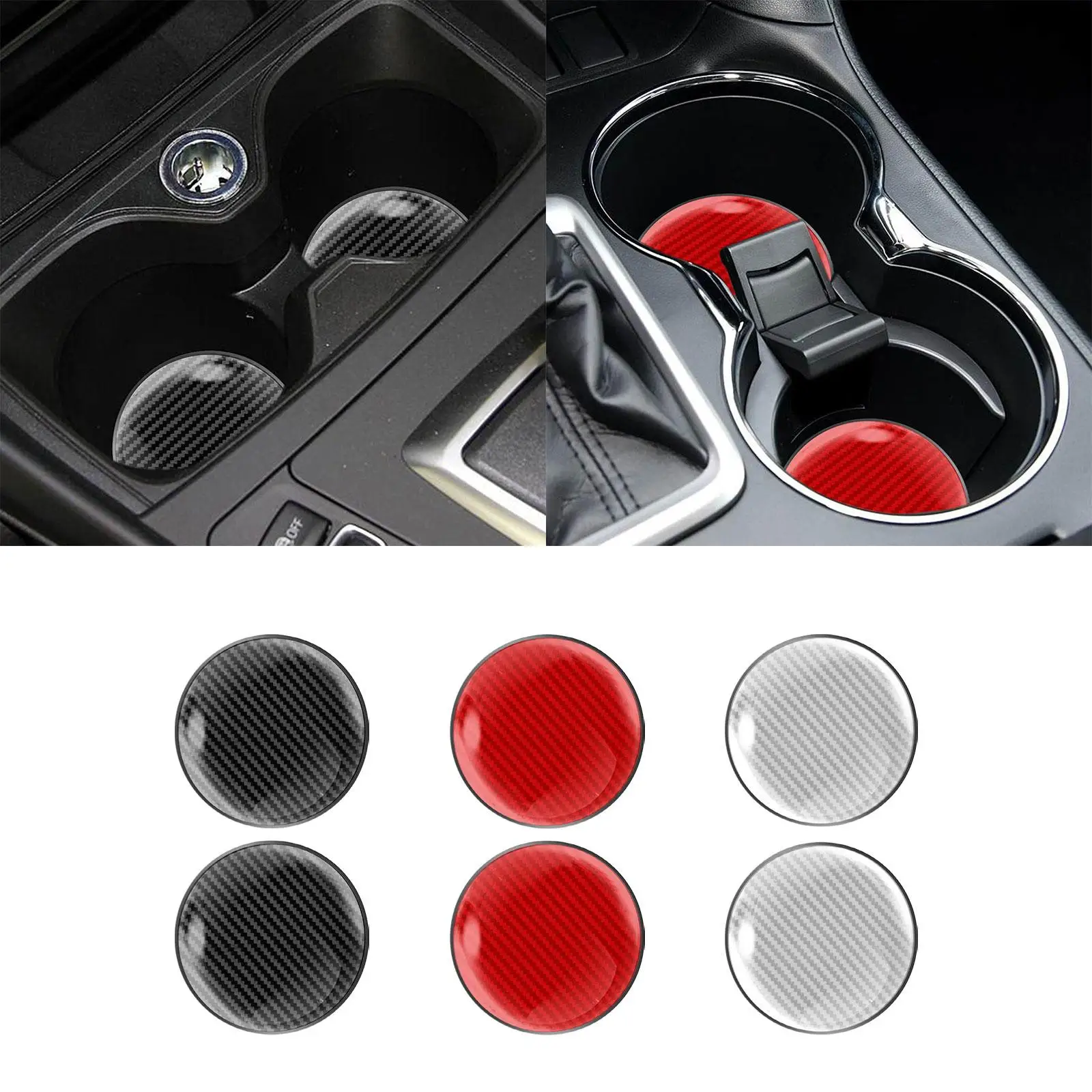 2x Cup Holder Coaster Car Accessory Non Slip Teacup Protector Water Cup Coasters Slot Vehicle Coasters for Outdoor Most Cars