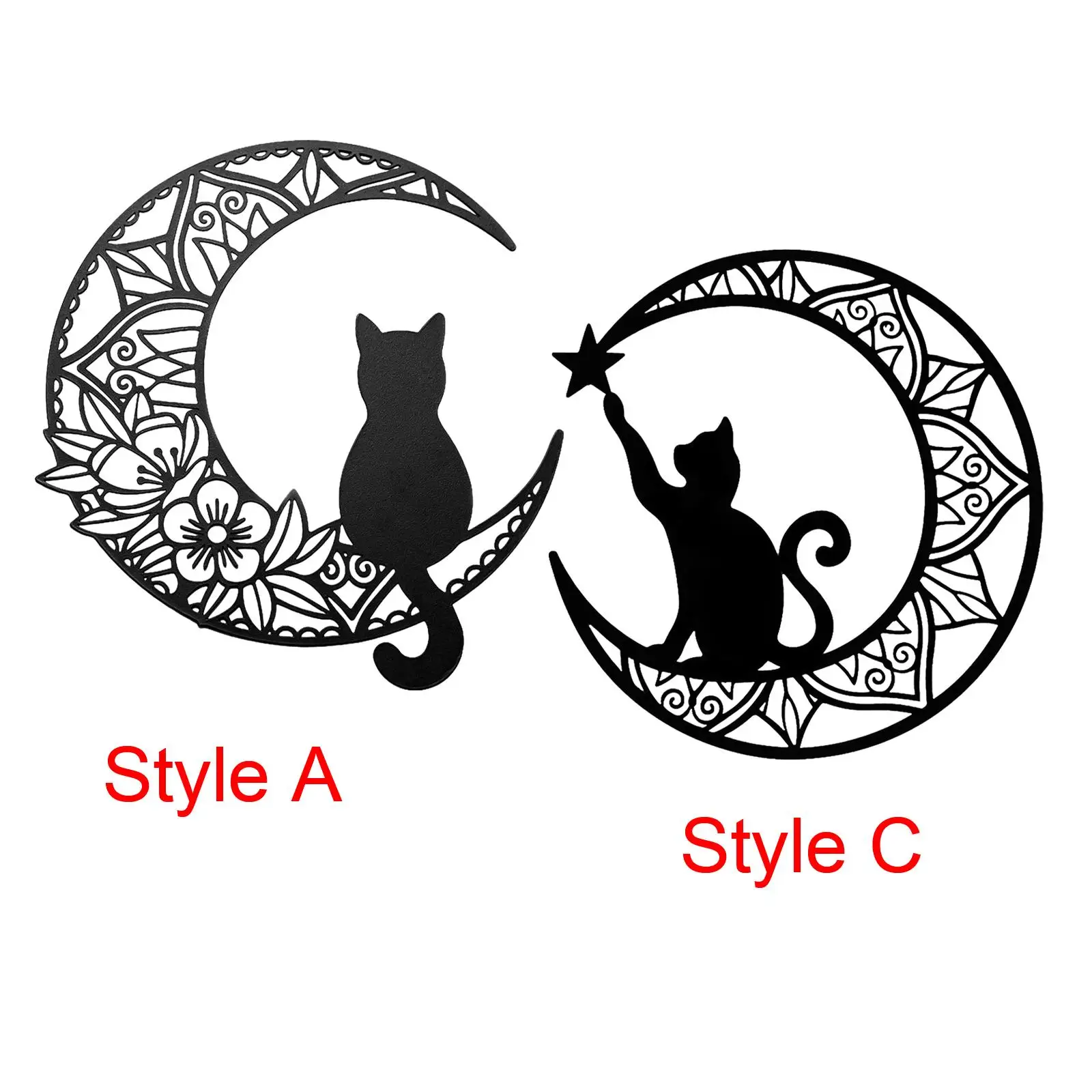 13inch Metal Wall Decor, Cat Silhouette Wall Hanging Wall Sculpture Sign for Balcony Bedroom Patio Bathroom Living Room