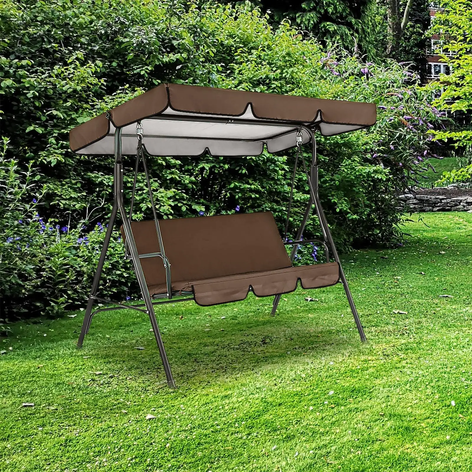 Patio Swing Canopy Garden Hammock Top Cover with Swing Cushion Cover Swing Seat Top Cover for Furniture Patio Canopy Yard Garden